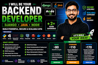 be your backend developer, django, java, node