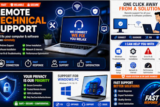 provide remote technical support for windows PC and software