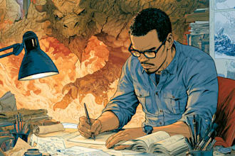 comic book illustration with comic book illustrator