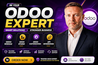be your odoo expert, odoo module odoo studio odoo customization, API integration