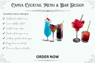 design canva cocktail recipes card chalkboard cocktail bar cocktail