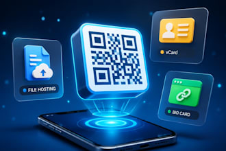 create qr code, host PDF free 3 months, and design vcard