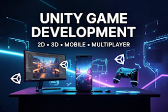 develop a unity 2d or 3d game for mobile, PC and webgl