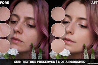 do natural skin retouching that does not look airbrushed