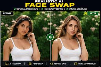 do realistic ai face swap, head swap and photo editing professionally