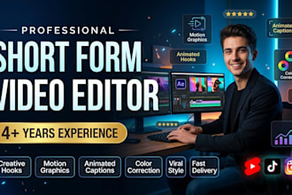 edit short form videos with captions, hooks and cinematic effects