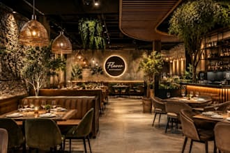 design luxury cafes, restaurants and retail stores in 3d