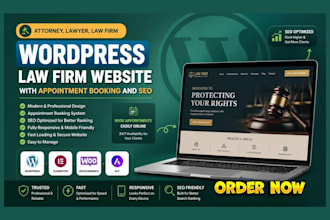 design wordpress law firm website appointment booking SEO attorney lawyers pages