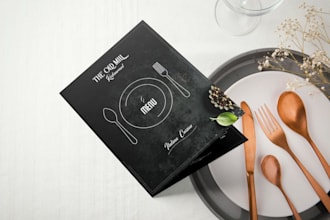 design a premium bifold italian restaurant menu card