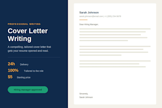write a professional cover letter for your dream job