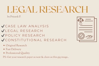 legal research, case law analysis, and policy research