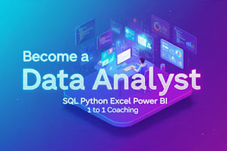 be your data analyst tutor for sql, python, excel, power bi