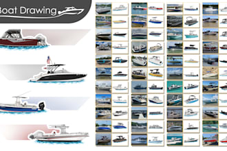 illustrate your boat into realistic cartoon or vector