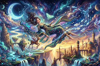 draw a surrealist or fantasy illustration