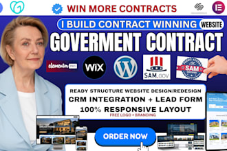 design a government contractor website for sam registration and federal contract