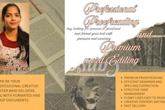 do creative content writing, proofreading