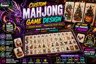 design custom mahjong tiles and board game assets