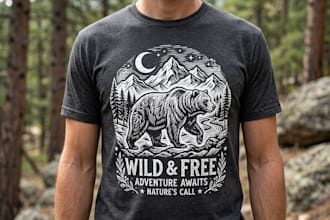 draw high quality linocut illustration for shirt design