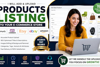 add upload products listing to shopify woocommerce etsy ebay amazon store