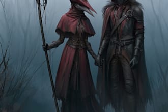 horror dark fantasy female male character art