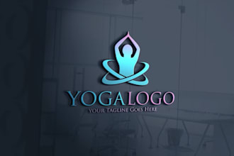 design health, wellness, yoga logo design