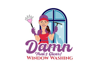 do fun sexy caricature logo for an industry window washing