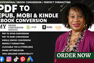 conversion PDF to epub, mobi,kindle ebook perfect formatting