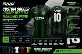 design and manufacture custom rugby soccer and football uniforms