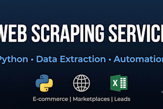 do web scraping, data extraction and build custom python scraping bots