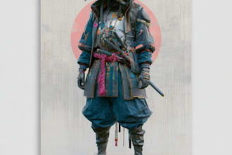 cyberpunk samurai street warrior art