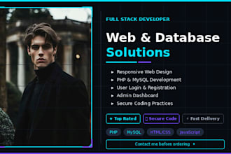 design a modern website with database management solutions