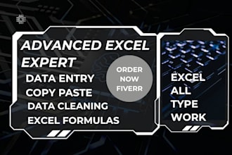 be your expert excel data analyst for formulas, vba macros, and dashboards