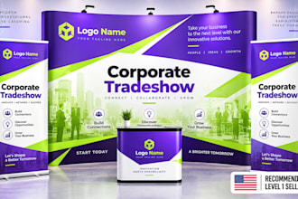 design trade show banner, exhibition display, 3d event signage brands in 12hrs