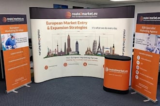 design trade show banner, exhibition display, event signage for brands expert