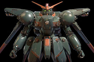 draw gundam, transformers, mecha robot in anime manga style