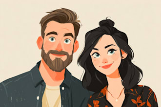 design a custom disney fairytale couple portrait