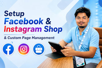 setup facebook and instagram shop and custom page management
