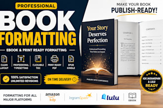 be your professional book formatter for amazon KDP ebook and paperback