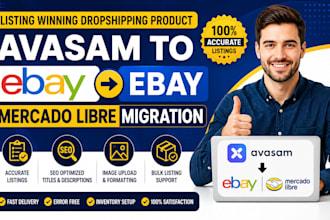listing winning dropshipping product from avasam to ebay mercado libre migration
