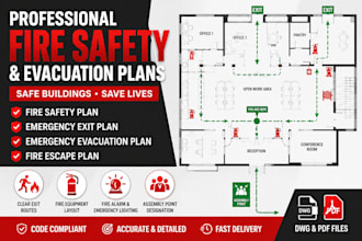 create professional fire safety plans emergency exit plan and evacuation drawing