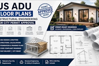 design adu city permit plans, floor plans and permit drawings