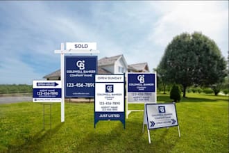 design premium real estate yard sign, open house sign and property sign board