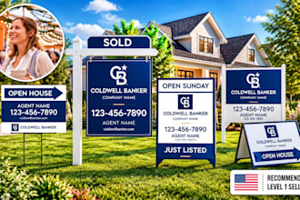 design premium real estate yard sign, open house sign and property sign board
