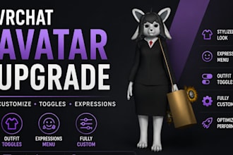 create a 3d fursona vrchat avatar vr character vrc avatar 3d model