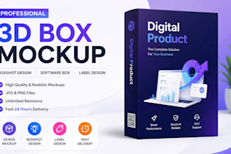 design digital product 3d box mockup software box mockup boxshot , label design