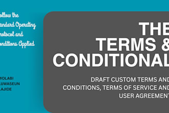 draft custom terms and conditions, terms of service and user agreement