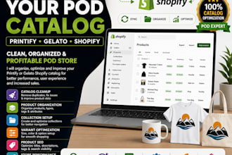 optimize shopify printify gelato pod catalog variants collections products seo
