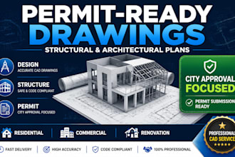 design construction drawings blueprints for residential and commercial permit