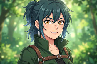 anime character an illustration and anime character