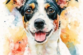 do watercolor pet portrait
